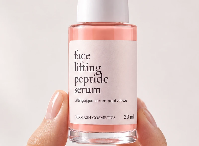Etykieta serum peptydowego Dermash w powiększeniu 100%